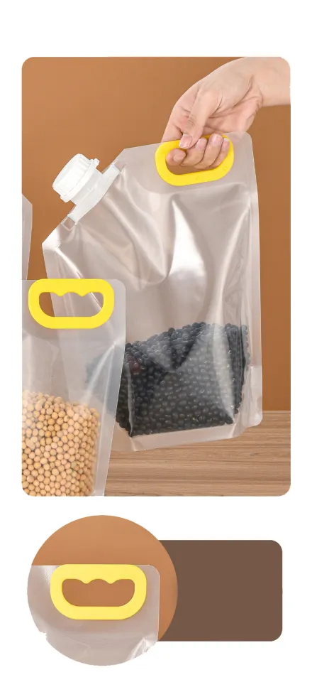 5pcs Food Storage Bags, Portable Folding Sealed Food Storage