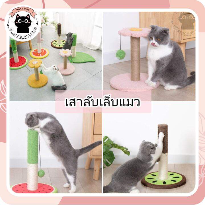 เสาลับเล็บแมว-ของเล่นแมว-คอนโดแมว-เสาฝนเล็บ-28cm