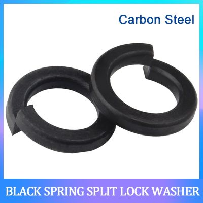 ✽ Spring Washer Black Carbon Steel M2 M2.5 M3 M4 M5 M6 M8 M10 M12 M14 M16-M30 Grade 8.8 Split Spring Washer locking Elastic Gasket