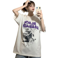 Womens Harajuku T-shirt ins cool street style hip-hop plus size half sleeve T-shirt