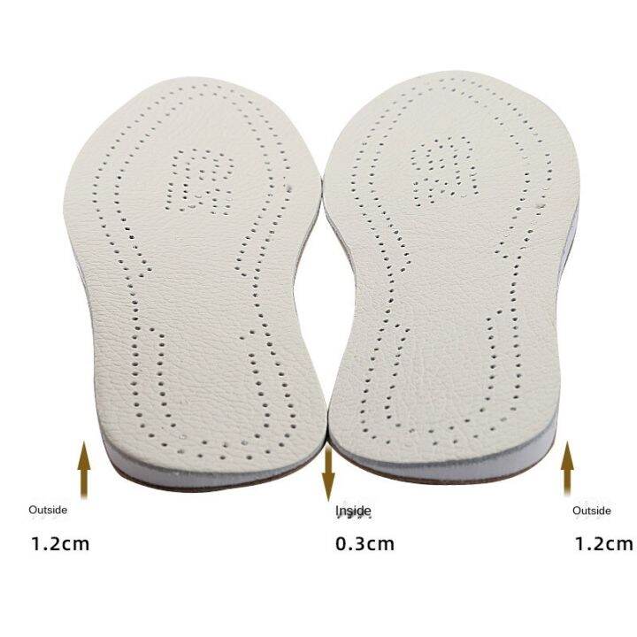 Genuine Leather O/X Leg Orthopedic Insoles Correction Shoe Inserts for