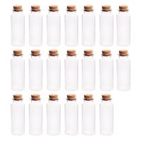 20pcs 30x80MM 40ML Glass Bottle Wishing Bottle Empty Sample Storage Jars With Cork Stoppers Glass Decor Jars - Transparent