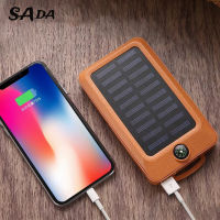 SADA Power Bank กระเป๋าเดินทางพลังงานแสงอาทิตย์20000เมตรไฟ LED แคมป์กลางแจ้งพร้อมที่ชาร์จเข็มทิศ