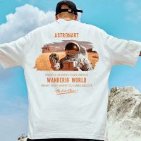 COD S-8XL National tide hip-hop tide brand astronaut printed short-sleeved t-shirt for men and women couples trendy loo_02