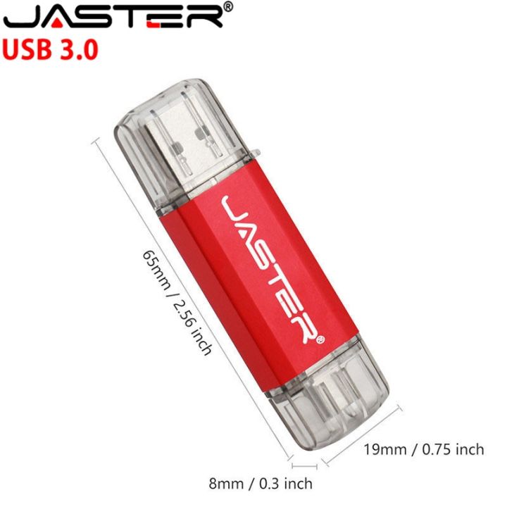 jaster-ubs-3-0-otg-usb-flash-drive-64gb-pen-drive-2-in-1-type-c-micro-usb-stick-3-0-flash-drive-16gb-32gb-128gb-pendrive