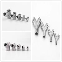 1PCS 304 Stainless Steel Y Shape 3 Ways Joint 1/4 3/8 1/2 3/4 1" 2" BSP Female/Male Thread One Split Two Way Water Pipe Fittings