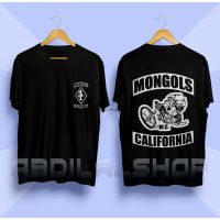 เสื้อยืดพรีเมี่ยม[]ใหม่ ??MONGOLS MC California Australia Motorcycle Club เสื้อยืดลําลอง สําหรับผู้ชาย สีดํา ไซซ์ WQER37367