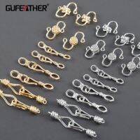 [Hot A] M1107 Gufreather,เครื่องประดับอัญมณี,ตะขอเกี่ยว,ชุบโรเดียมทอง18K,โลหะทองแดง,ผ่านการเข้าถึง,นิกเกิลฟรี,ขั้วต่อ,10ชิ้น/ล็อต