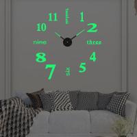 ZZOOI Large Luminous Wall Clock Watch Horloge Murale 3D DIY Acrylic Mirror Stickers Modern Mute Alarm Clock Quartz Duvar Saat Klock