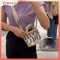 VJMHGS จุได้มาก กระเป๋าแบบสะพายไหล่ ผ้าใบแคนวาส การพิมพ์ตัวอักษร กระเป๋า Crossbody แฟชั่นสำหรับผู้หญิง กระเป๋าสะพายข้างกระเป๋าสะพายข้าง ของขวัญวันเกิดของขวัญ