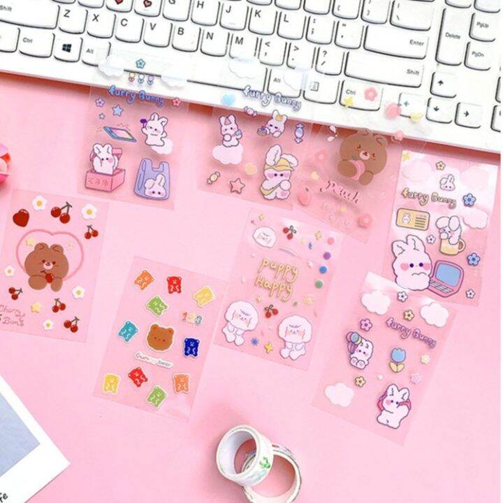 พร้อมส่ง-p-073-พร้อมส่งสติ๊กเกอร์-pvc-สติ๊กเกอร์ไดคัท-pvc-milkjoy-หมี-เกาหลี-ติดเคส-โน๊ตบุ๊ค-สติกเกอร์ตกแต่ง-สติกเกอร์ปิดผนึก