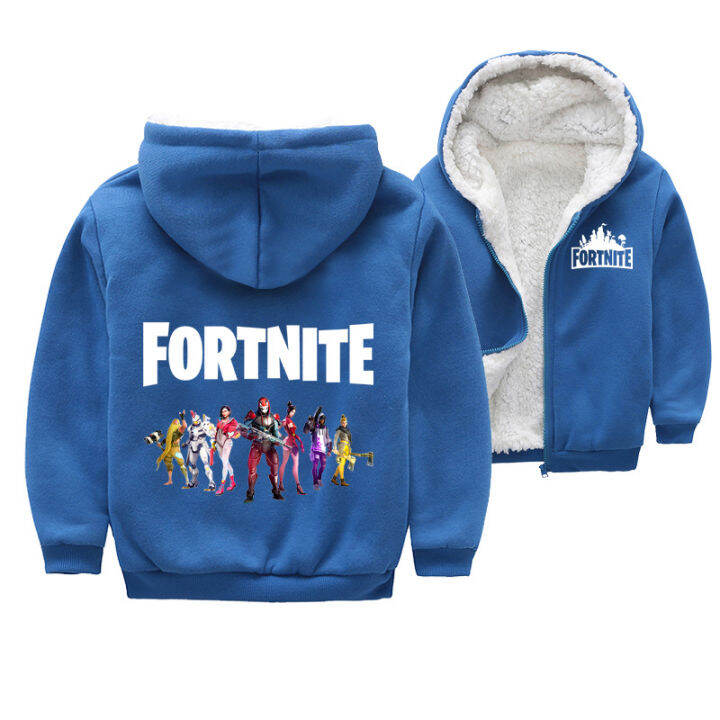 เสื้อแจ็คเก็ตขนแกะ-fortnites-สำหรับวัยรุ่นเด็กหญิงเด็กชายเสื้อผ้าเด็กเสื้อแจ็คเก็ตกันหนาวมีฮู้ดชุดขนแกะติดซิปหนาปะการังขนแกะเสื้อผ้าฤดูหนาว-t067-0000