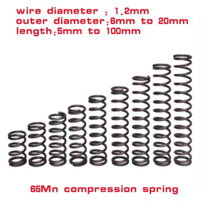 【LZ】tc015mtnw727 10pcs Wire Diameter  1.2mm 65Mn Compression Spring Y Type Cylidrical Coil Rotor Return Pressure Compressed Spring Steel