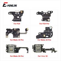 ไมโครโฟนไมค์โมดูลบอร์ด SIM SD Card Reader ผู้ถือ Flex Cable อะไหล่สําหรับ HuaWei View 30 P30 P20 Mate 30 10 20 Pro