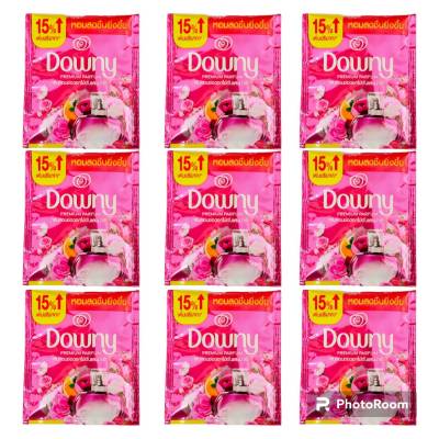 แพ็ค 9 ซอง (23มล/1ซอง) ดาวน์นี่ กลิ่นหอมช่อดอกไม้อันแสนน่ารัก ผลิตภัณฑ์ปรับผ้านุ่ม สูตรเข้มข้นพิเศษ Downy Premium Parfum