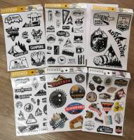 Camping Sticker ขนาด A4 สติ๊กเกอร์ แคมป์ปิ้ง หลายแบบ หลายลาย by Jeep Camping