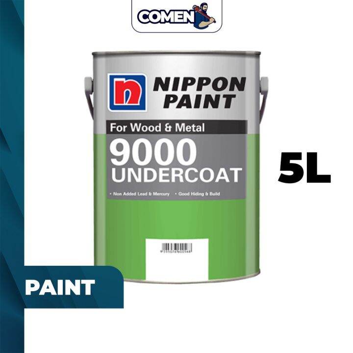 NIPPON PAINT 9000 Undercoat 5 Liter (White) Oil Based Wood & Metal ...