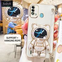 AnDyH Casing For infinix Itel P37 Phone Case Cute 3D Starry Sky Astronaut Desk Holder with lanyard