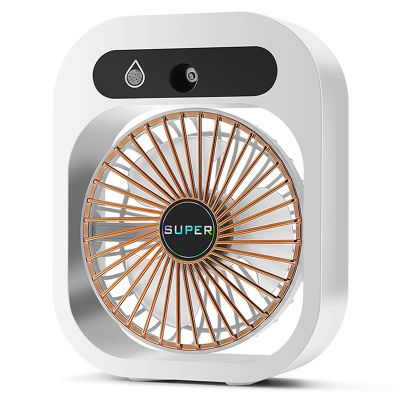 Conditioning Fan Desk Misting Fan Cooling USB Rechargeable Humidifier Portable Spray Fan with 3 Wind Speeds for Home