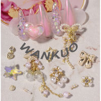 ( Wankuo ) สร้อยข้อมือแหวนคริสตัลรูปปลาดาวสีทองสําหรับผู้หญิง