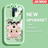 เคส JIUMOO สำหรับ Xiaomi MI Redmi 9 Prime Poco เคส M2ลายการ์ตูนลูกสุนัขน่ารักสีสันสดใสนิ่มสำหรับเลนส์กล้องมอนสเตอร์ตัวน้อยเคสใสทำจากซิลิโคนเคสป้องกันกันกระแทกแบบใสง่าย