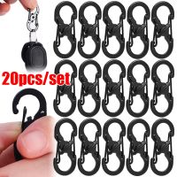 ▥ 5/10/20Pcs Outdoor Camping S Type Carabiner with Lock Mini Keychain Hook Anti-Theft Camping Backpack Buckle Key-Lock Tool