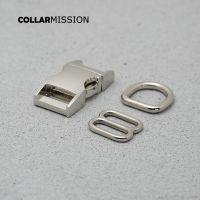 【cw】 15mm Metal Plated Buckle (Metal Buckle  Adjust D Ring) Webbing Dog Collar Accessory