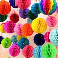 AJOQNU Babyshower Wedding Kid Birthday British Decoration Party Hanging Flower Paper Lantern Queens Jubilee GB Honeycomb Balls