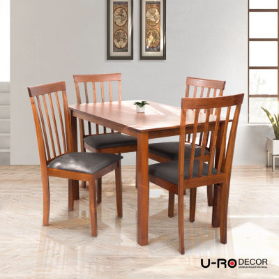 U-RO DECOR รุ่น RICHMOND (ริชมอนด์) [มี 2 สีให้เลือก] ชุดโต๊ะรับประทานอาหาร 4 ที่นั่ง (โต๊ะ 1 ตัว+เก้าอี้ 4 ตัว)ชุดโต๊ะกินข้าว 4 ที่นั่ง DINING SET 1 TABLE+4 CHAIRS