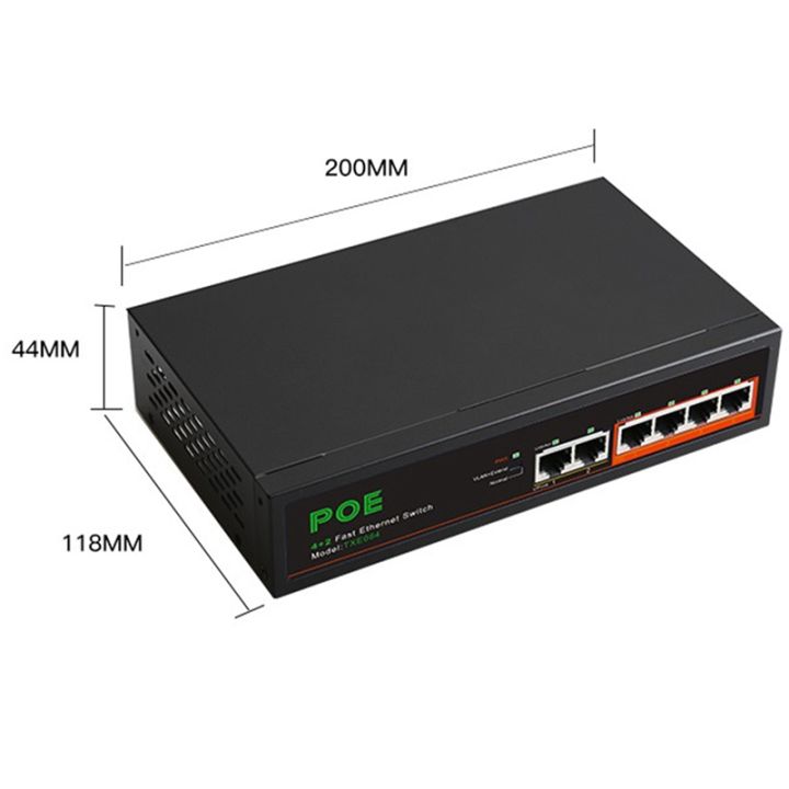 6-port-100mbps-poe-switch-network-switch-network-splitter-metal-black-new-with-vlan-function-for-surveillance-cameras