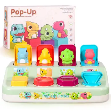 Interactive Pop Up Animals Toy Peekaboo Switch Button Box Treasure Surprise  Box Hide Seek Game Baby Early Education Puzzle Game