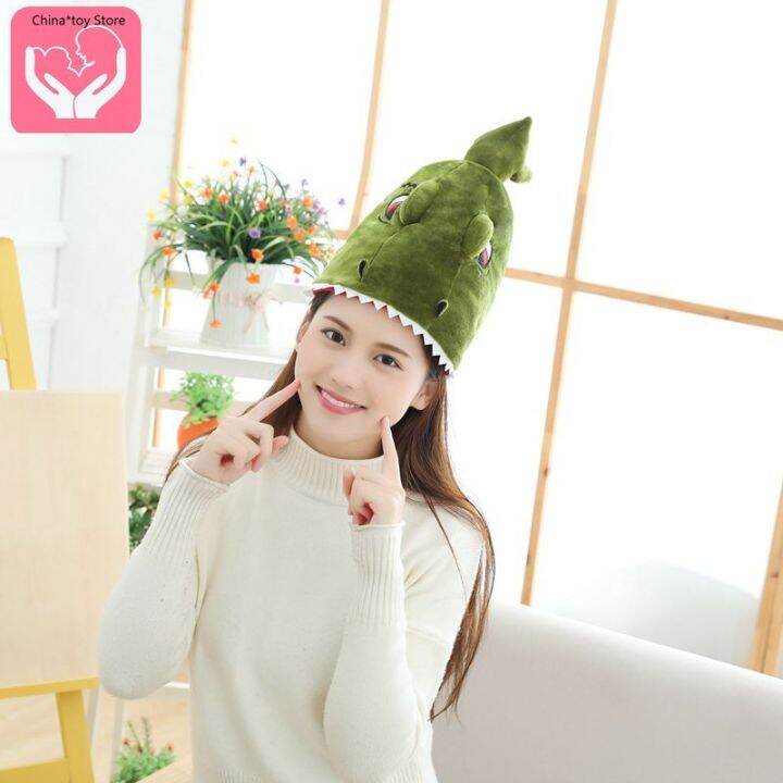 hot-selling-conical-dinosaur-headgear-hat-plush-toy-doll-cartoon-cute-hat-clothing-accessories-pp-cotton