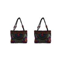 2X Chinese Style Women Handbag Embroidery Ethnic Summer Fashion Handmade Flowers Ladies Tote Shoulder Bags Cross-Body