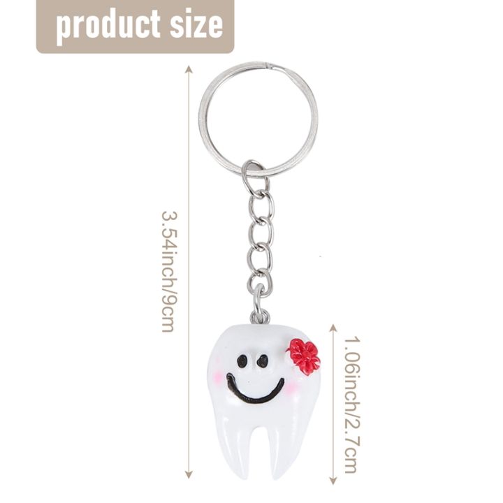 20-pcs-keychain-key-ring-hang-tooth-shape-cute-dental-gift