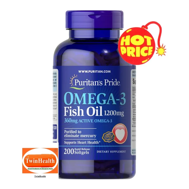 Puritan's Pride Omega3 Fish Oil 1200mg / 200 Softgels Lazada.co.th
