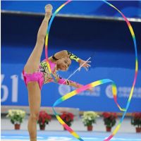 4M Dance Ribbon Gym Rhythmic Art Gymnastic Ballet Streamer Twirling Rod Colorful Polyester Ribbons 1PC