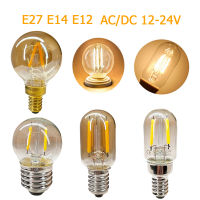 หลอดไฟ DC12V-24V หลอดไฟ E14,หลอดไส้โคมไฟแก้วหลอดไฟหลอดไฟเรโทร1W ไส้หลอด LED แบบ E27