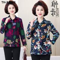 Seniors shirts spring thin cotton shirts spring and summer mom and grandmother floral shirts casual loose cardigans