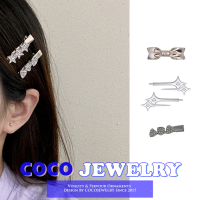 เครื่องประดับ COCOJEWELRY สาวหวานและเย็นเงินห้าแฉกกิ๊ปติดผมดาวที่หนีบอันเดียวสาวรักกิ๊บติดผมม้ากิ๊บปากเป็ดใหม่