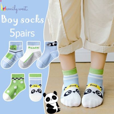 2023ใหม่5คู่ตาข่ายผ้าฝ้ายเด็กทารก1-12Y ฤดูร้อน Panda Design การ์ตูนเด็กหัดเดินถุงเท้าคุณภาพดีการ์ตูนเด็กอนุบาลถุงเท้า
