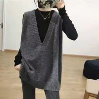 2022 Autumn Winter Women Casual Loose Knitted Sweater Sleeveless Female Jumper Women Sweater Vest Ladies Pullovers Waistcoat