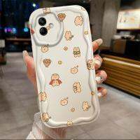 เคสเคสโทรศัพท์นิ่มสาวน่ารักลายคลื่นหมีไอศกรีมปลอกสำหรับ Samsung A04