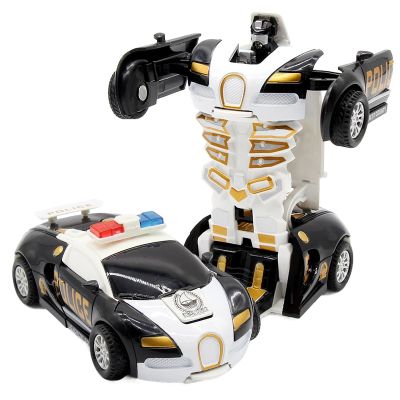 New One-key Deformation Car Toys For Children Automatic Transform Robot Plastic Model Car Funny Diecasts Toy Boys Amazing
