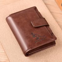 【CC】 Soft Leather Mens Wallet Blocking Coin Purse Business Card Holder Function Male Money Clip