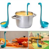 [HOUSE2020]Plastic Cute Feet Stand Soup Spoon Upright Kitchen Ladle Long Handle Home Tool Tablespoon Scoop