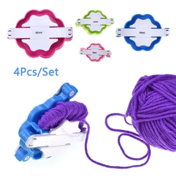 4pcs/set Pompon Fluff Ball Weaver Yarn 4 Size DIY Weaving Wool