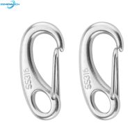 คลิปสปริงตะขอคล้องสแตนเลสรูปไข่2ชิ้นหัวล็อคกุญแจหัวเข็มขัด Carabiner รวดเร็วก้ามปูล็อบสเตอร์