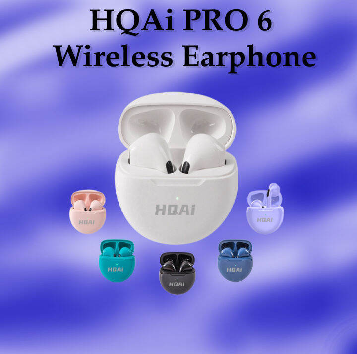 HQAI Pro 6 TWS Bluetooth Earphone Wireless Earphones Touch Control 9D