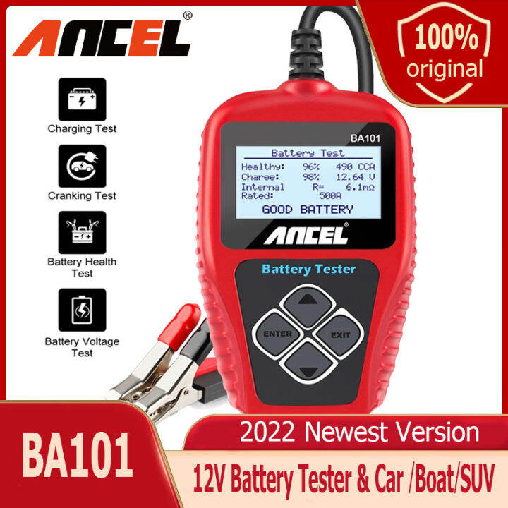 ANCEL BA101 12V Car Battery Tester 1002000 CCA 220AH Digital Cranking