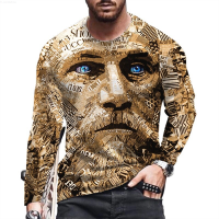 Mens Abstract Pattern T-Shirts Long Sleeve Gothic Spring Autumn Man  S-5XL Plus Size 3D Print Street Hip Hop Round-Neck Tees{plenty}